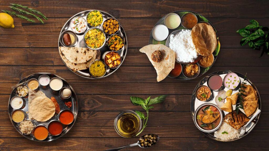 gujarati traditional thali items variety dishes