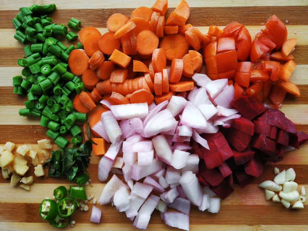 veg pulao ingredients preparation vegetables rice spices