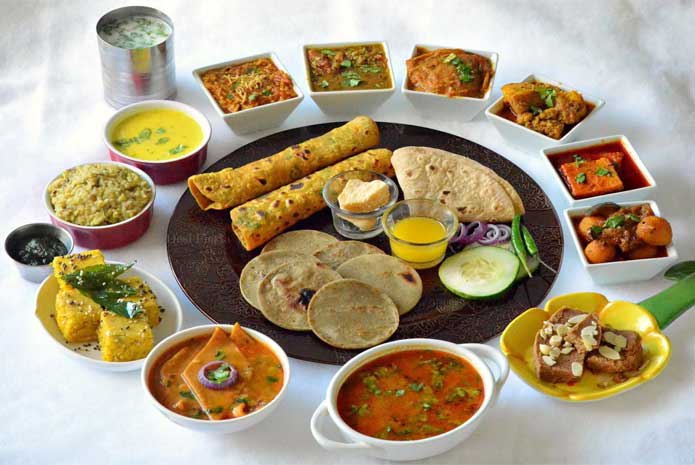 gujarati traditional thali items healthy meal